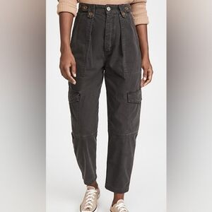 Agolde Dark Grey Barrel Leg Grunce Mila Utility High Waisted Pants Size 28